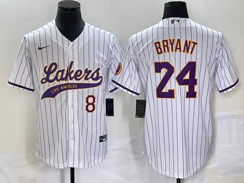 Nike 2023 Men Los Angeles Lakers 24 Bryant white NBA Jersey